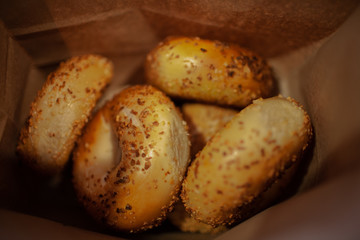 onion bagels in bag