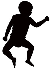 sleeping baby body silhouette vector