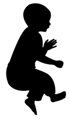 sleeping baby body silhouette vector