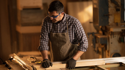 Wood craftsman at work
