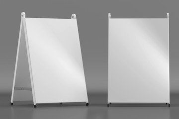 3d illustration render of a white information sign on a dark background