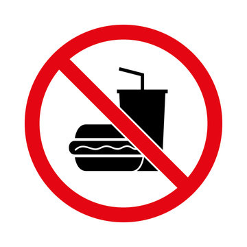 essen und trinken verboten - Schild - Piktogramm 