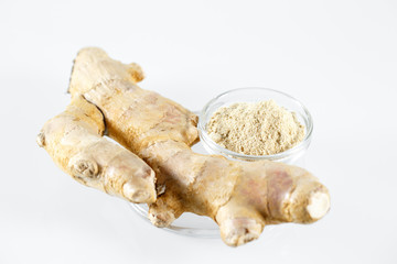 Ginger Isolated in white.