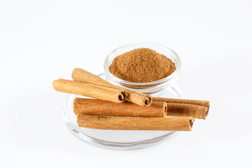 Cinnamon Isolated in white.