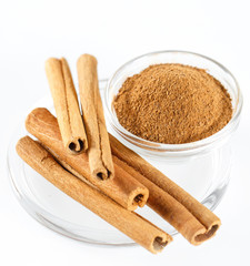 Cinnamon Isolated in white.