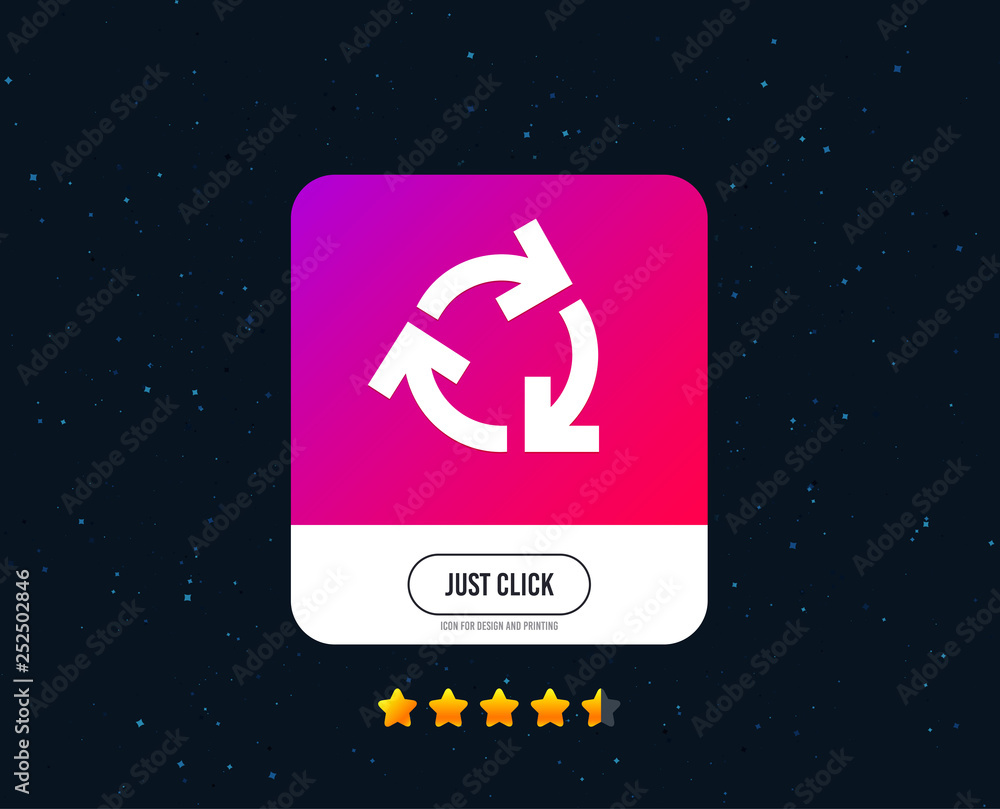 Aufkleber recycling sign icon. reuse or reduce symbol.. web or internet icon design. rating stars. just click 