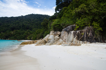 White sand Turtle beach at Pulau Perhentian, Malaysia.