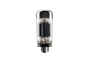vintage audio amplifier tube isolated on white