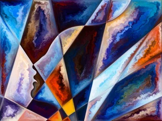 Schilderijen op glas Kleurrijk levend canvas © agsandrew