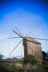 An old and small windmill in Portugal.