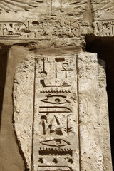 Ancient egyptian hieroglyphs in the Karnak Temple