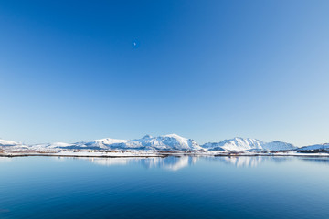 Winter landscape on Lofoten island in Norway