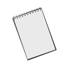 Vector Illustration. Education realistic notebook.  Spiral pocketbook isolated on white background