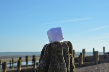 Abstract Paper Structure on Beach