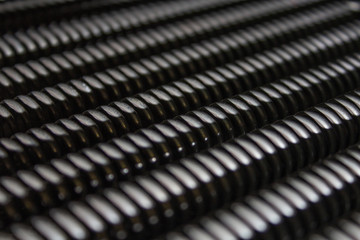.several stretched tension iron springs