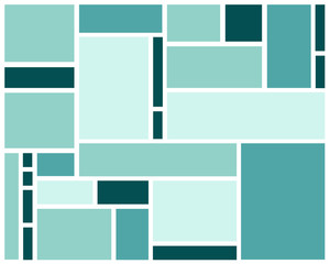 a set of green rectangles of light and dark geometric pattern