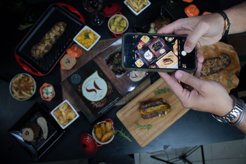 food on the table in telephone