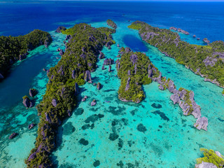 Aerial View of Remote Islands in Raja Ampat, Misool, Indonesia