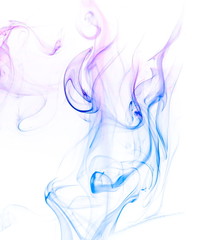 Colored smoke on white background