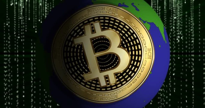 Bitcoin Cash (BCH) cryptocurrency coin on Earth