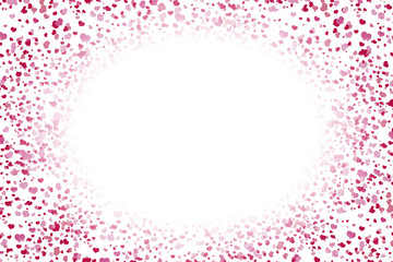 a lot of red hearts inside bubbles on a pink background soap bubble