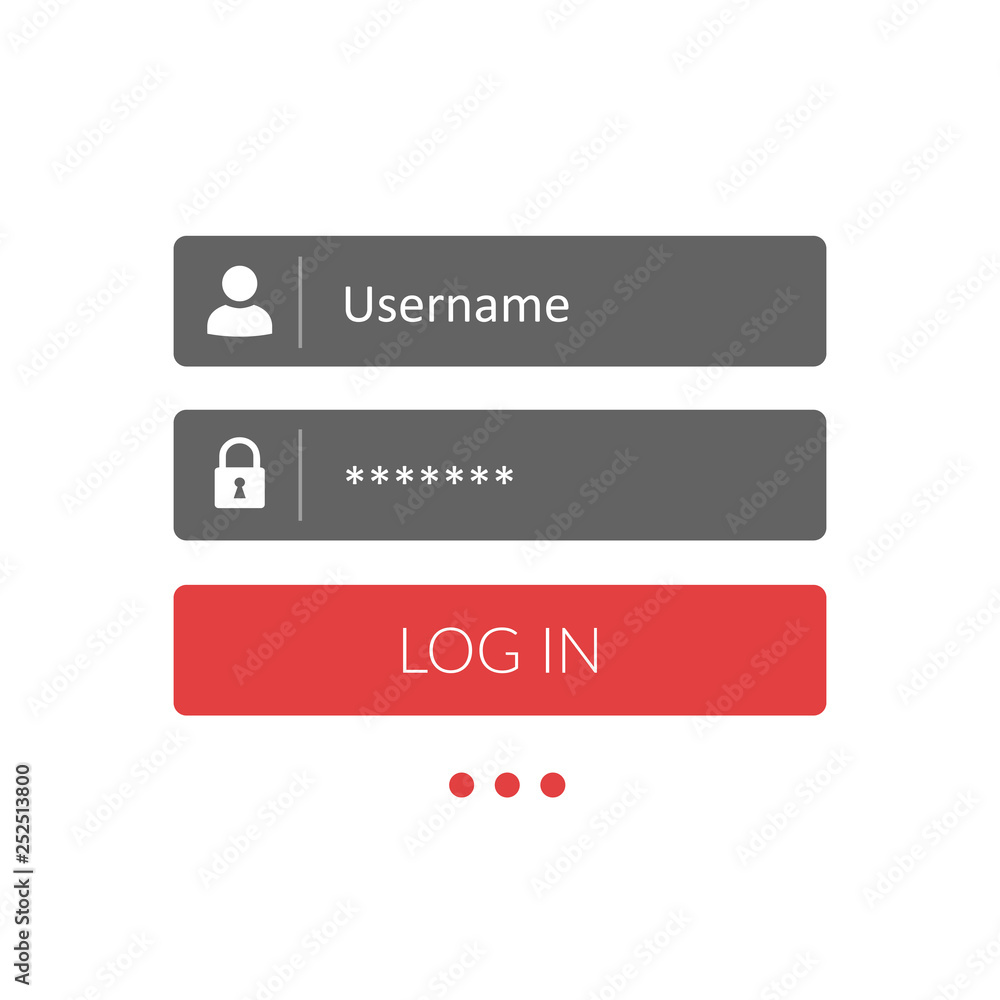 Poster Register page design. Login form account user password identity web log screen security profile privacy appinterface, user profile, concept access – vector