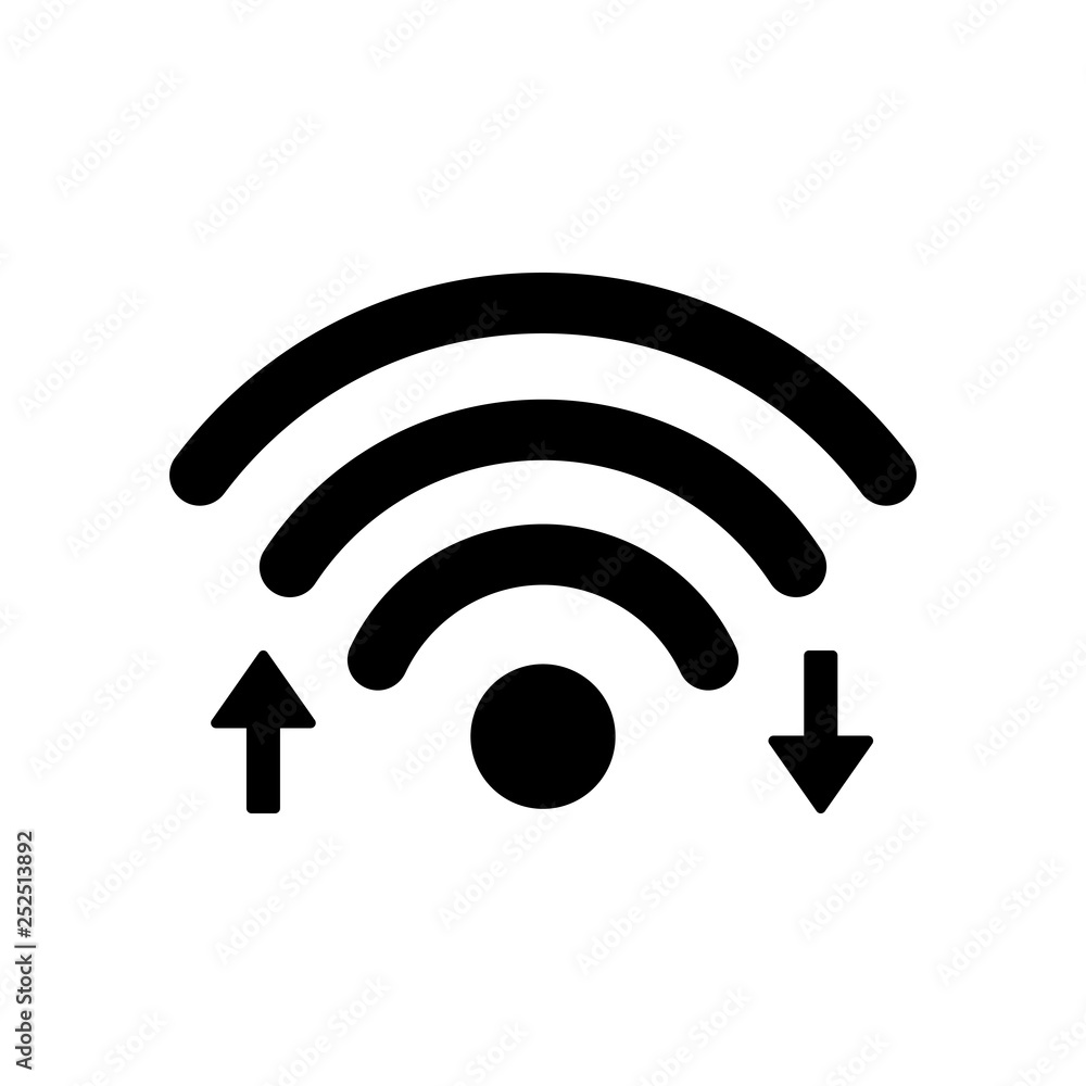 Poster wifi internet icon with download and upload arrow – stock vector
