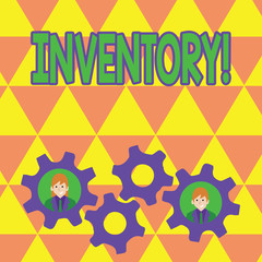 Word writing text Inventory. Business concept for Complete list of items like products goods in stock properties