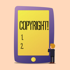 Writing note showing Copyright. Business photo showcasing Saying no to intellectual property piracy