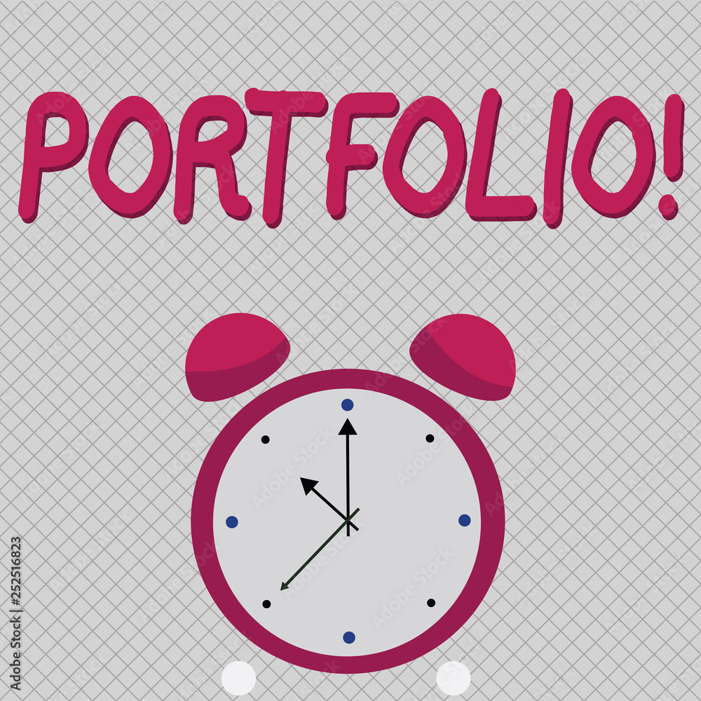 Poster word writing text portfolio. business concept for examples of work used to apply for a job combinati