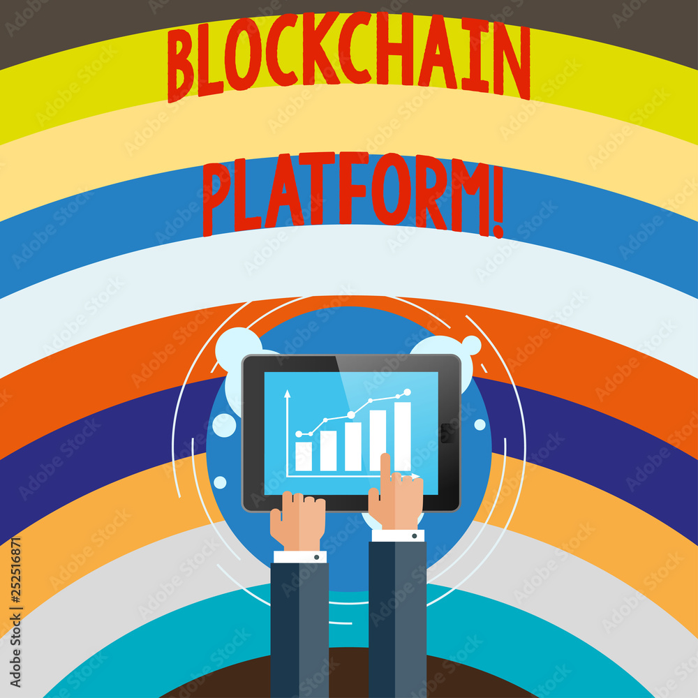 Poster conceptual hand writing showing blockchain platform. business photo text cryptocurrency digital exch