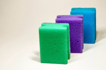 Multi-colored sponges for washing 