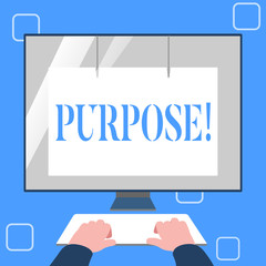 Naklejka premium Handwriting text writing Purpose. Concept meaning Reason for doing something Desired Goal Target Planned Achievement