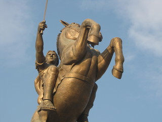 Fototapeta na wymiar Alexander the Great Monument in Skopje, Macedonia