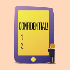 Writing note showing Confidential. Business photo showcasing Agreements between two parties are private and protected