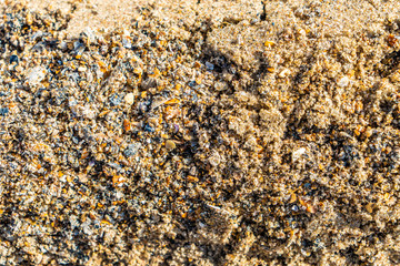 A day on the beach with a warm sunset conclusion 