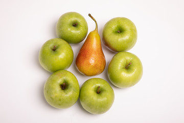 Green apples and a pear