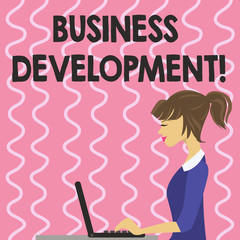 Text sign showing Business Development. Conceptual photo Develop and Implement Organization Growth Opportunities