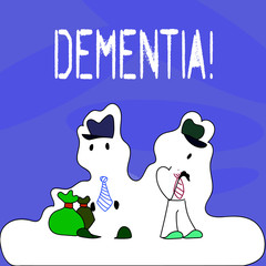 Conceptual hand writing showing Dementia. Business photo text Long term memory loss sign and symptoms made me retire sooner