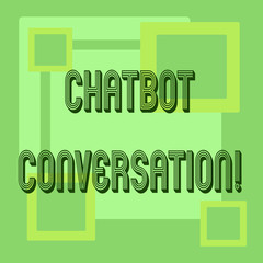 Handwriting text Chatbot Conversation. Concept meaning Chatting with virtual assistant artificial intelligence