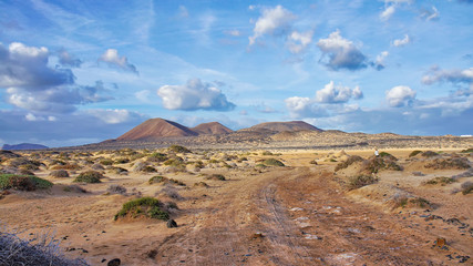 Fototapeta na wymiar Canary Islands, Scenic La Graciosa Island shores and landscapes