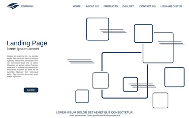 Website landing page vector template. Minimalistic design background for webpage, banner and application