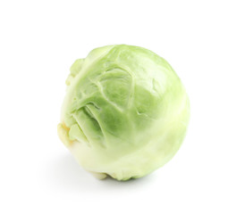Fototapeta premium Fresh tasty Brussels sprout on white background