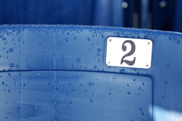 Blue stadium seat number 2 birthday or anniversary concept