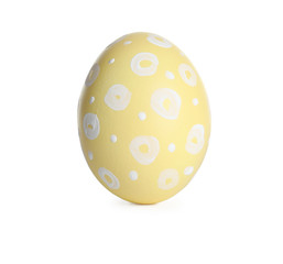Beautiful painted Easter egg on white background