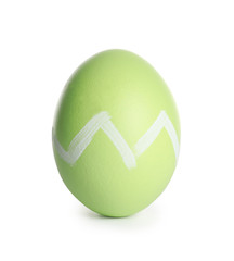 Beautiful painted Easter egg on white background