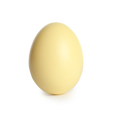 Beautiful dyed Easter egg on white background