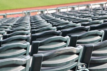 Rows of stadium seats