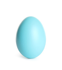 Beautiful dyed Easter egg on white background