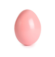 Beautiful dyed Easter egg on white background